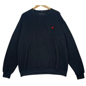 Taylor Swift LOVER Era Black Crewneck Red Heart Embroidered Tour Merch sz L